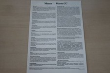 192763) Opel Manta B-technical data & equipment-brochure 08/1979