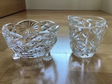 Cut glass small jug and bowl