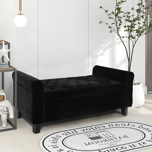Velvet storage bench with - bench,