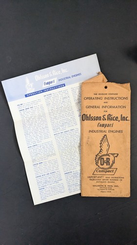 Ohlsson rice model c engine - ohlsson,