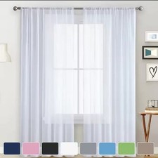 Voile Curtains Pair (1 Panel) Of Lucy Voile Net Slot Top Panels -Top Quality UK