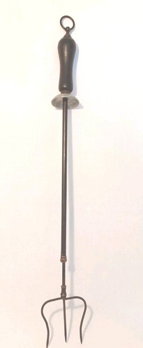 Antique toasting fork brass - fork,