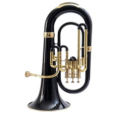 Euphonium Bb Brass 3 Valve Black Lacquered+Brass Finish with Hard Case By Zaima