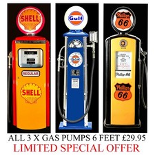 3 LIFESIZE VINTAGE SHELL GULF