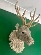 Stags Head Wall Mounted, Hession Fabric