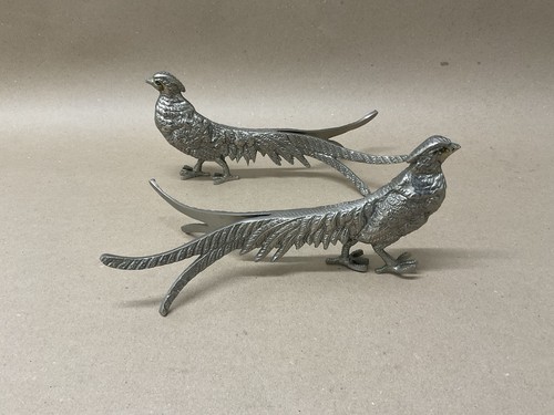 Pair silver plated table - of,