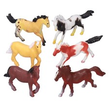 12Pcs Toy Horses High Simulation Durable Plastic Different Posture Bright Colors