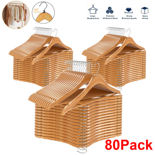 100 pack wooden hangers - 5-100,