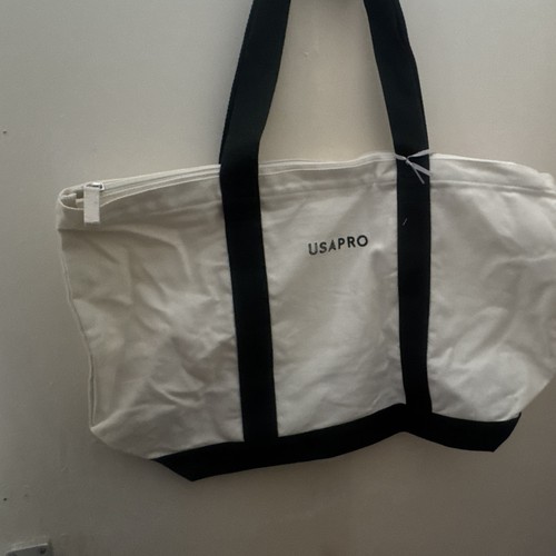 Usa pro white canvas tote - canvas, bag