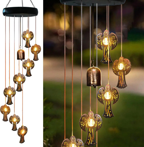 Solar angel wind chimes - angel,
