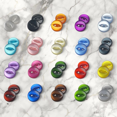 Round fish eye buttons - round,