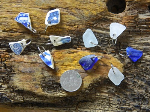 Drilled sea pottery and - 10,