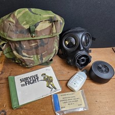 British Avon S10 Size 2 Gas 1993 Mask Respirator w/ Filter & Haversack & Bits