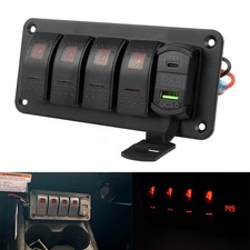 4 Gang Marine Boat Bus Red LED