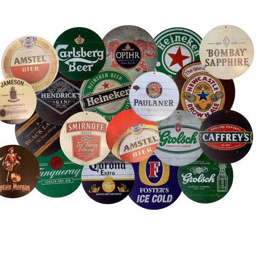 Wooden round bar signs - wooden,