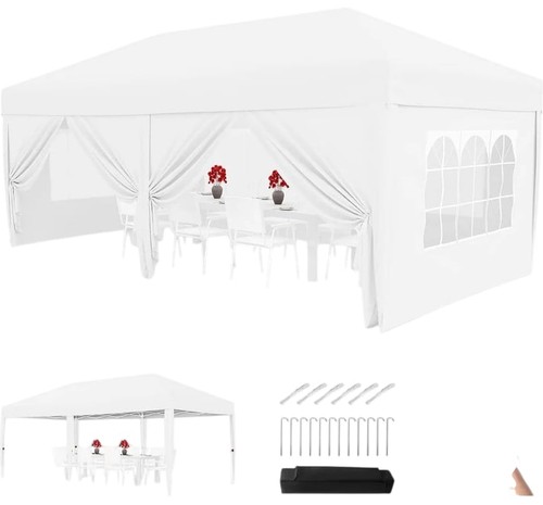 Large white gazebo with sides - with,