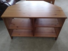 USED SOLID PINE IKEA LEKSVIK CORNER TV BENCH/UNIT