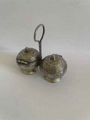 Solid silver indian cruet - solid,