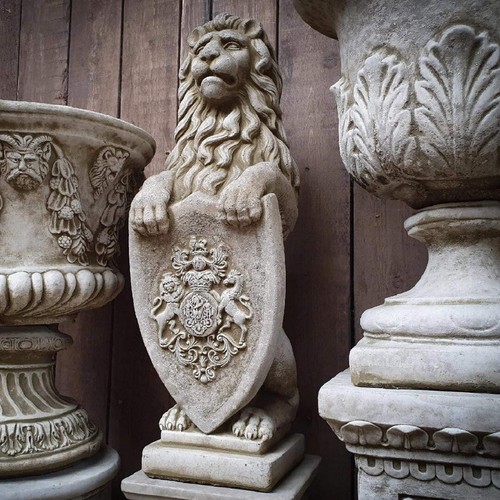 Stone cast large shield - stone,