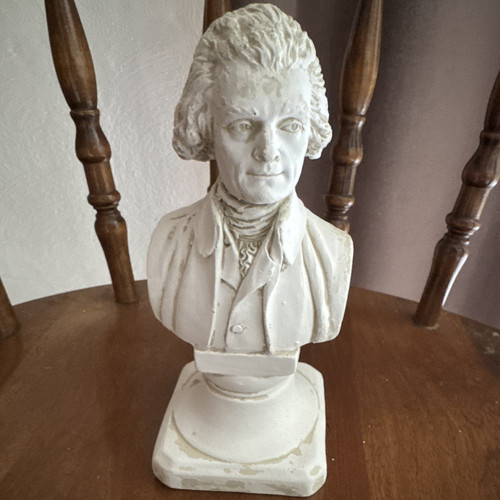 White plaster male bust - male,