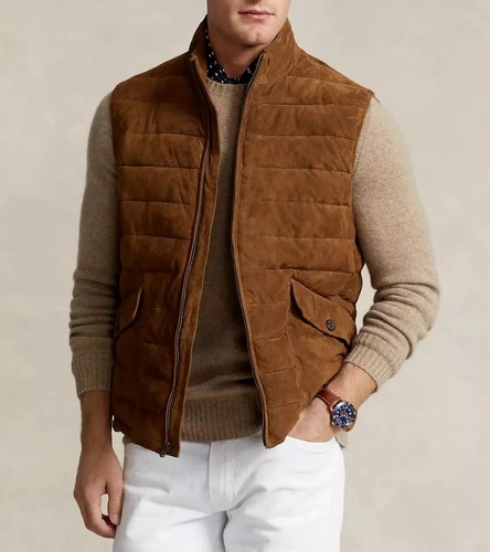 Men brown suede leather - brown,