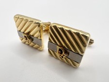 Christian Dior Cufflinks Cuff Links Gold Plated and Silver