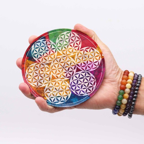 Soapstone disc incense holder - soapstone,
