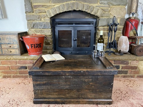 Old antique pine chest - old,