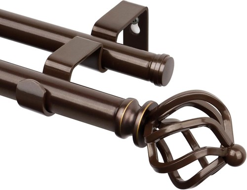 Double curtain rod - rod, 66-120"