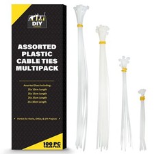 100-1000 Cable Ties Assorted Mixed Sizes Pack White Zip Set 100/150/250/300MM