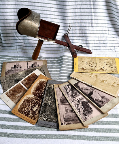 Antique stereoscope stereo - stereoscope,
