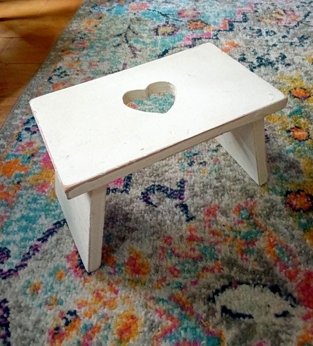 Small vintage wooden stool - small,