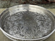 Beautiful  Antique   Silver Plated Tray, by H.Samuel, Sheffield England, 30 cm .