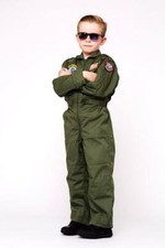 BOYS RAF FLIGHT SUIT RED ARROWS BRITISH ARMY PILOT COVERALLS FANCY DRESS COSTUME