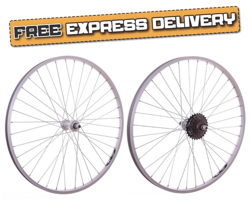 700c pair hybrid bike silver - pair,