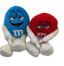 Mars Inc. M&M's World 2018 Blue and Red M&M Plush Toys Doll 11" Collectables