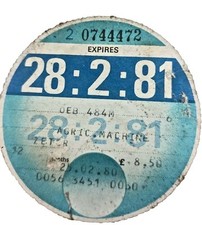 Vintage Tax Disc For Zetor Tractor 28th February 1981