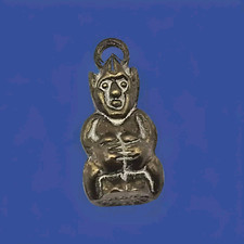 Vintage Lucky PIXIE Charm BRASS CORNISH Pixie Pendant