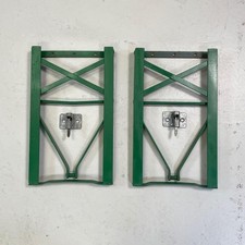 set OF VINTAGE WOODEN BEER BIERGARTEN GARDEN BENCH SPARE GREEN METAL LEGS #set 1