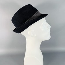 MARLOW Black Charcoal Wool Felt Trilby Fedora Hat
