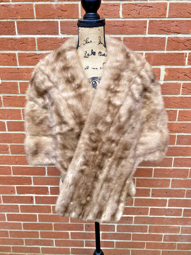Vintage pastel mink fur stole - pastel,