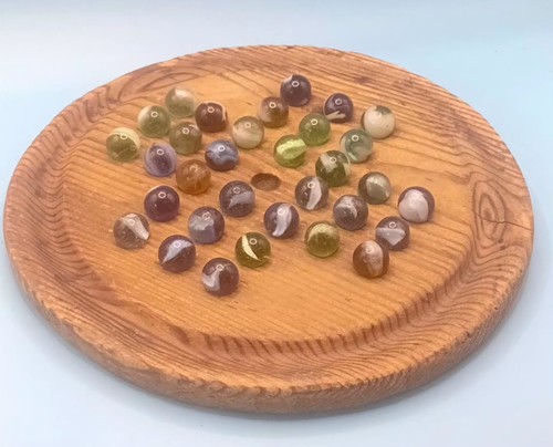 Antique wood solitaire board - antique,