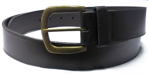 Faux leather belt men brown - faux,