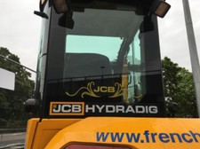 JCB Digger Tractor Decal Rear Swirl with Logo Sticker NEW STYLE LOGO