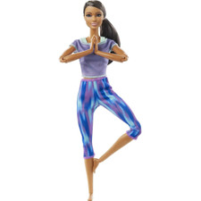 Barbie Dark Brown Hair Made To Move Yoga Doll 22 Flexible Joints New Mattel