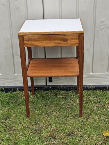 Vintage teak bedside table - teak,