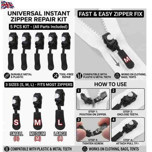 Universal detachable zipper - detachable,