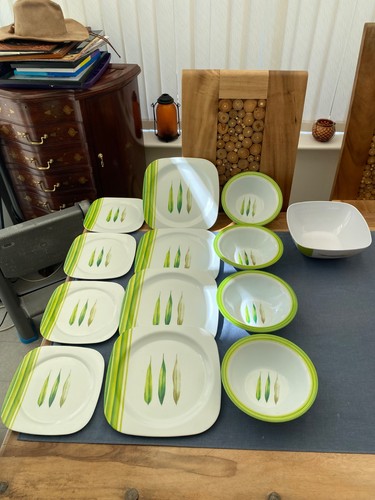 Green melamine dinner - dinner,