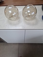 NEXT Grey Crackle Glass  Shade, Easy Fit Pendant Light Shade