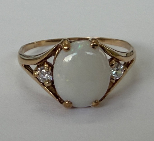 9ct gold opal white - gold,